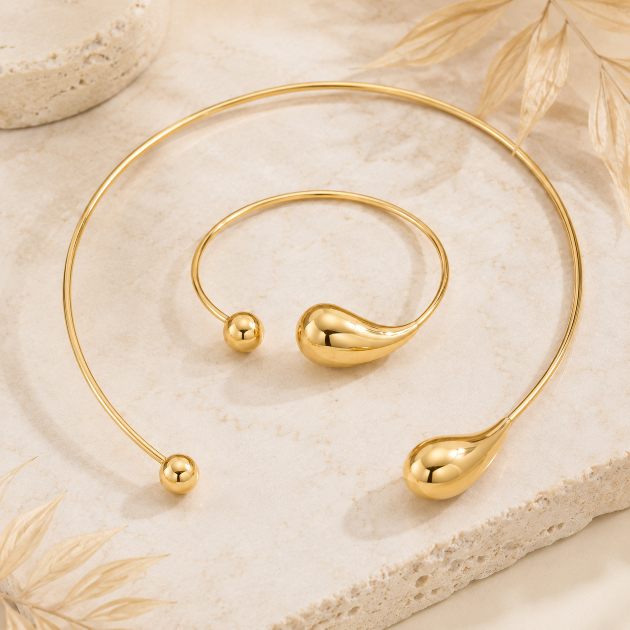 Conjunto Gotas Douradas