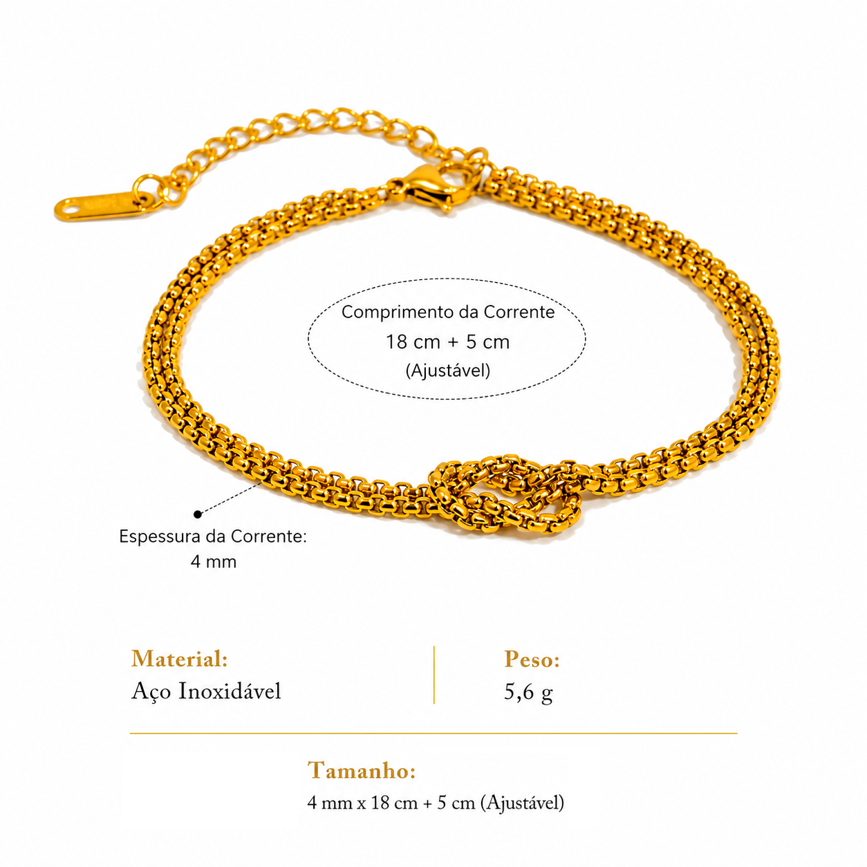 Pulseira Dupla Nó Elegance