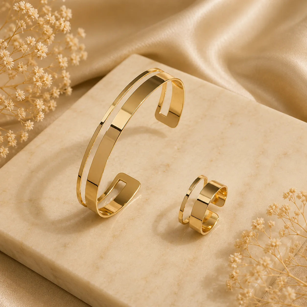 Bracelete e Anel Minimalista