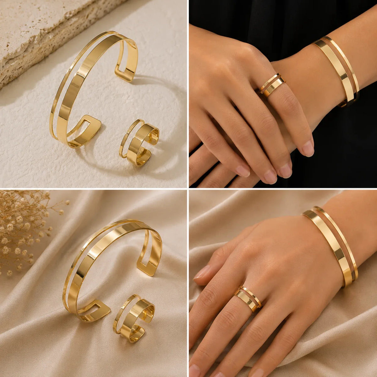 Bracelete e Anel Minimalista