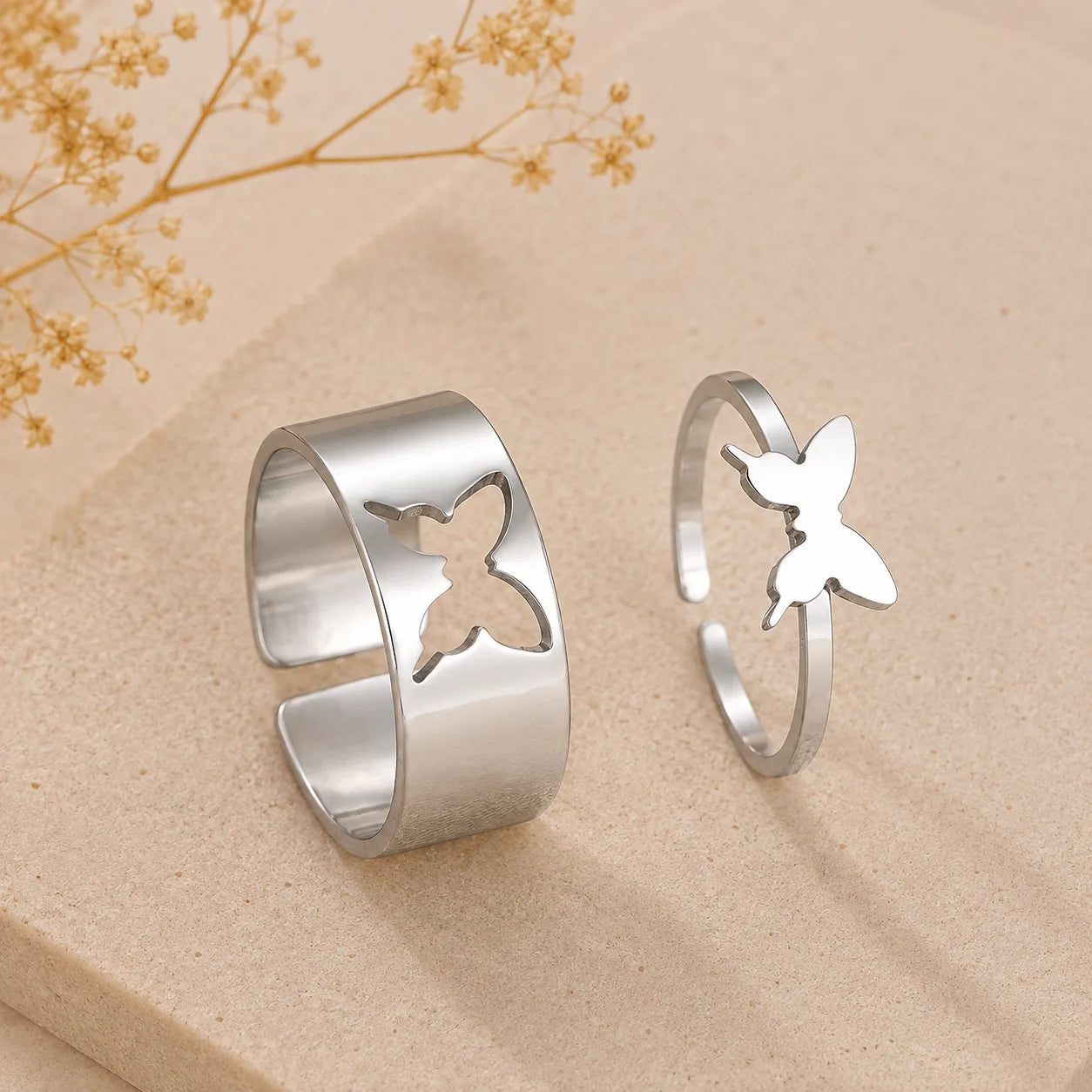 Conjunto de Anéis Borboleta Constanza