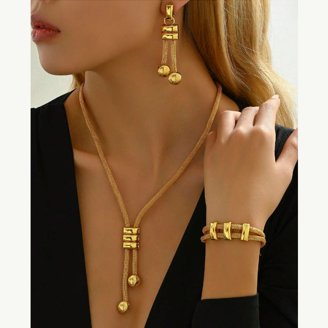 Conjunto de 3 peças/Brincos/Pulseira/Colar
