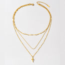 Colar em trio com Pingente Cruz