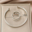 Conjunto de semijoias - Pulseira e Anel Geométrico paralelas Minimalista