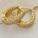 Brincos de argola com micro zircônia