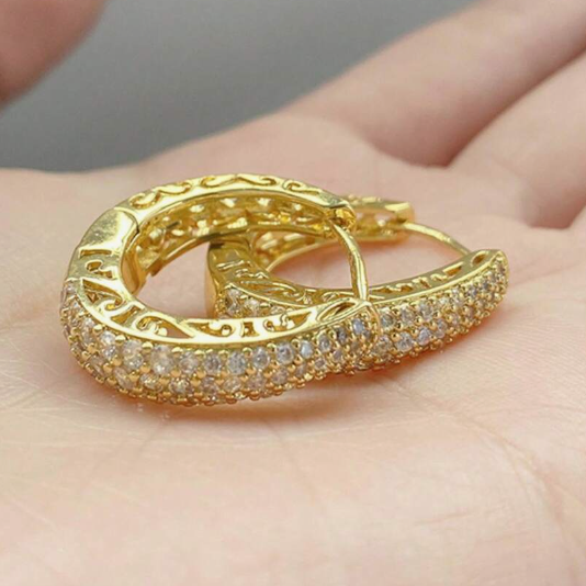Brincos de argola com micro zircônia