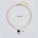 Colar trançado com pingente Onix de resina