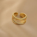 Anel duplo X com zircônias