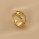 Anel duplo X com zircônias