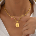 Colar de Girassol - aço inoxidável - banhado a ouro