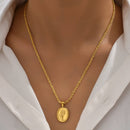 Colar de Girassol - aço inoxidável - banhado a ouro