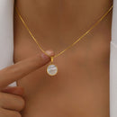 Colar com Pingente de madrepérola sintética