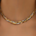 Chocker Tricolor trançado laminado