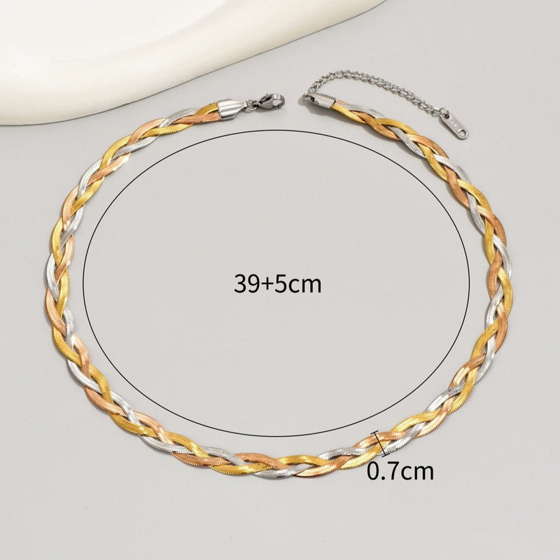 Chocker Tricolor trançado laminado