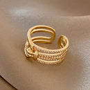 Anel entrelaçado com zircônia - Ajustável