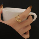 Anel entrelaçado com zircônia - Ajustável