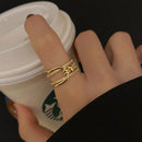 Anel entrelaçado com zircônia - Ajustável