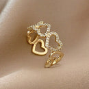 Anel 7 Corações com Zircônias