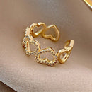 Anel 7 Corações com Zircônias