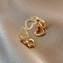 Anel 7 Corações com Zircônias