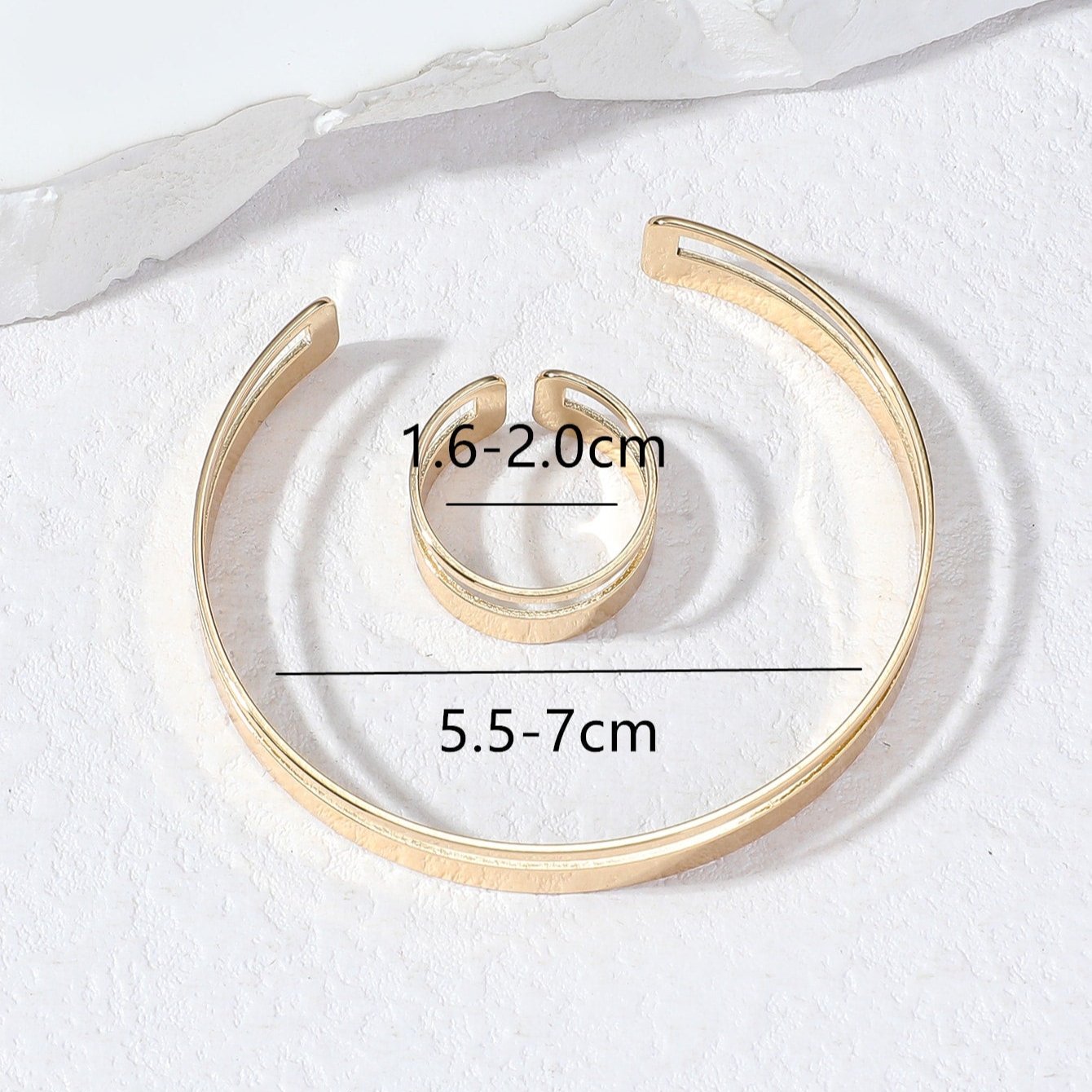 Bracelete e Anel Paralelas Minimalista