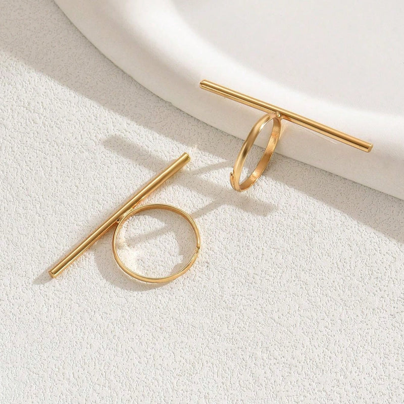 Conjunto de Aneis/2 - Peças - Minimalista