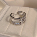 Anel entrelaçado com zircônia - Ajustável