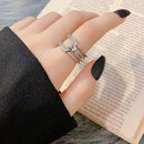 Anel entrelaçado com zircônia - Ajustável