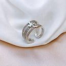 Anel entrelaçado com zircônia - Ajustável