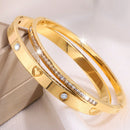 Conjunto de 2 Peças de Braceletes com pontos de luz e zircônia