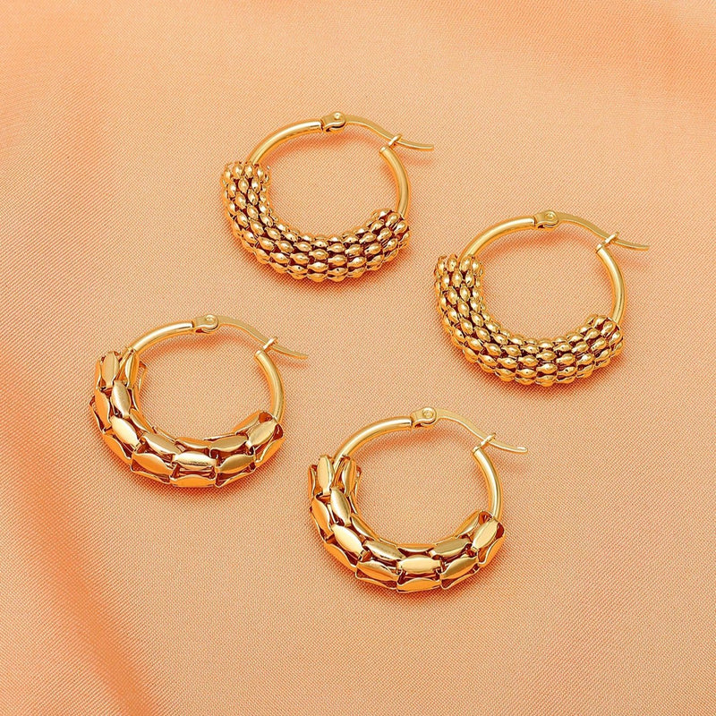 Conjunto com 3 Pares de Brincos de argola estilo Indiano