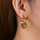 Brincos Escamas de cobra de Aço Inoxidável e banhado a ouro