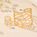 Conjunto Folha - 1 bracele e 1 anel