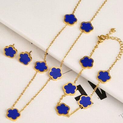 Conjunto - 3 Peças-Colar/Pulseira/Brincos - varias cores
