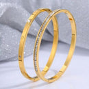 Conjunto de 2 Peças de Braceletes com pontos de luz e zircônia