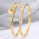 Conjunto de 2 peças de Braceletes Prego e zircônia