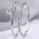 Braceletes - Conjunto de 2 peças - Prego e Zircônia