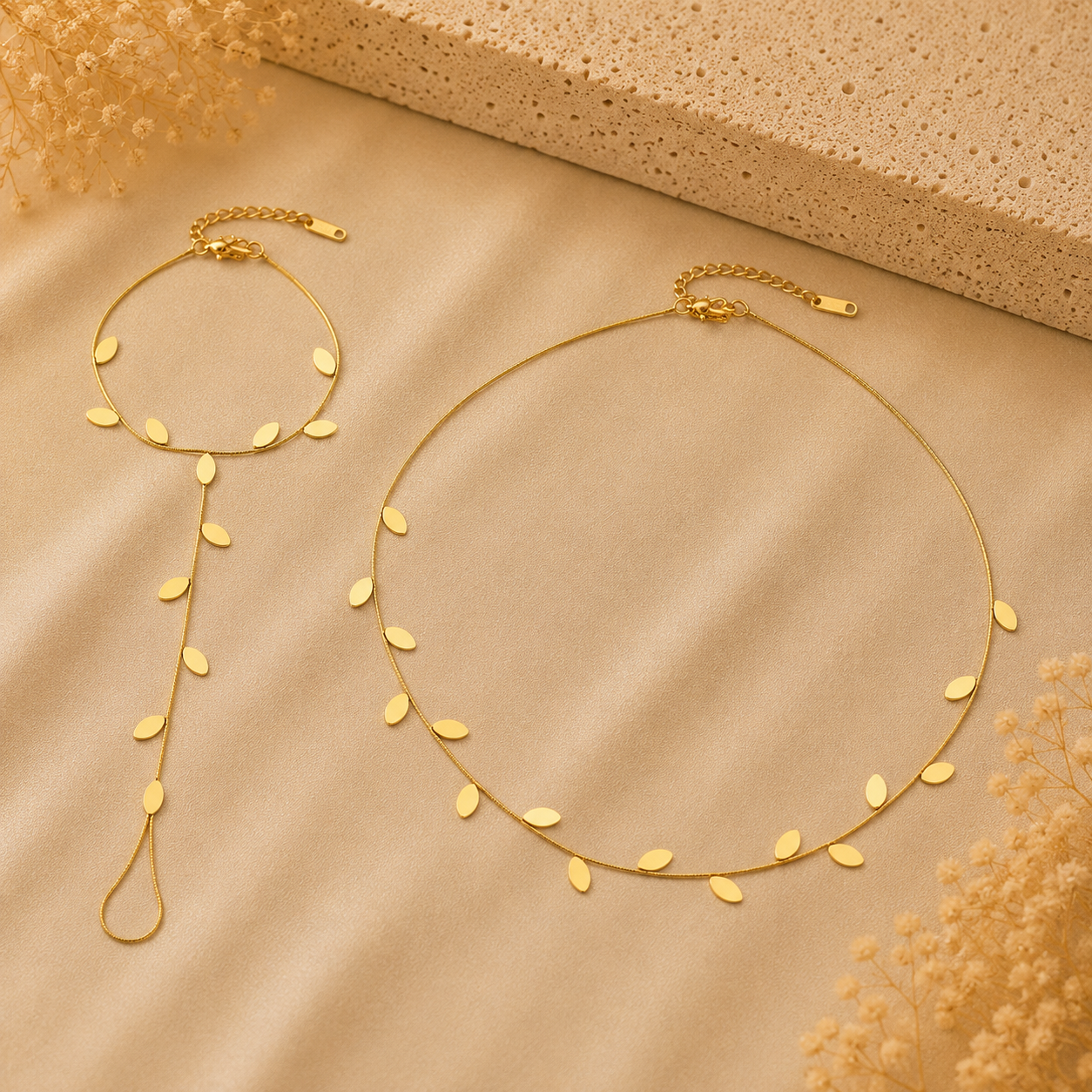 Conjunto pequenas folhas