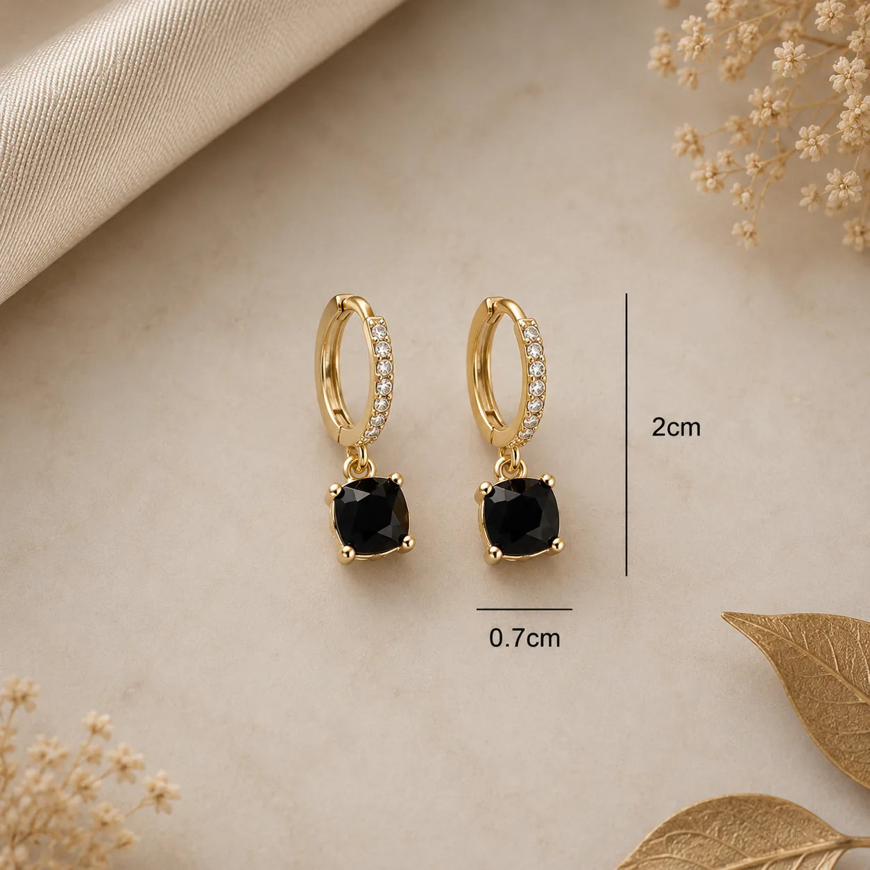 Brincos Argola com Zircônia Negra