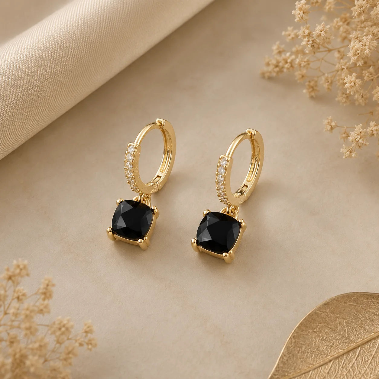Brincos Argola com Zircônia Negra