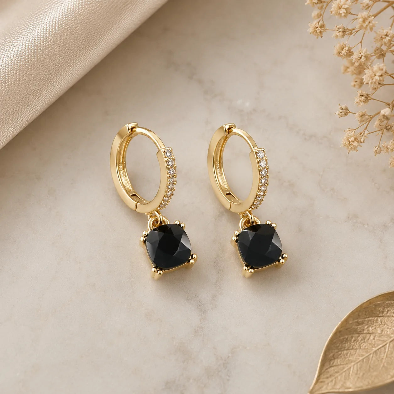 Brincos Argola com Zircônia Negra