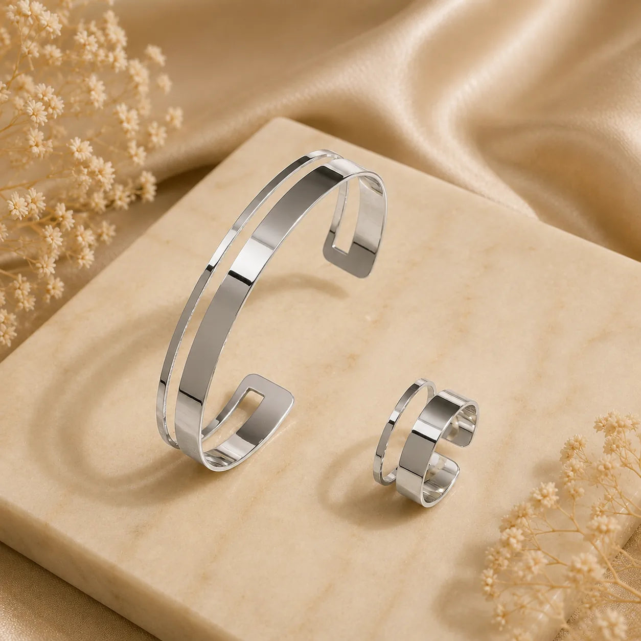 Bracelete e Anel Minimalista