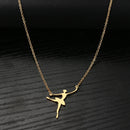 colar com pingente, colar banhado a ouro, corrente de aço inoxidável, colar aço inoxidável, colares em aço inoxidável, colar bailarina de aço inoxidável