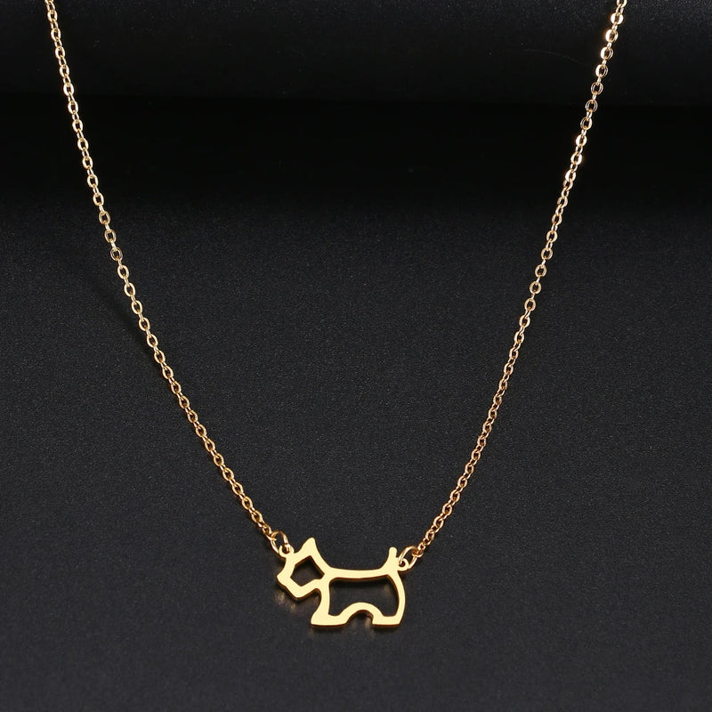 colar com pingente, colar banhado a ouro, corrente de aço inoxidável, colar aço inoxidável, colares em aço inoxidável, colar pingente cachorro de aço inoxidável