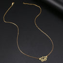 colar com pingente, colar banhado a ouro, corrente de aço inoxidável, colar aço inoxidável, colares em aço inoxidável, colar flor de lotus de aço inoxidável