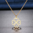 colar com pingente, colar banhado a ouro, corrente de aço inoxidável, colar aço inoxidável, colares em aço inoxidável, colar pingente trevo de aço inoxidável