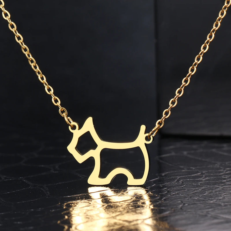 colar com pingente, colar banhado a ouro, corrente de aço inoxidável, colar aço inoxidável, colares em aço inoxidável, colar pingente cachorro de aço inoxidável