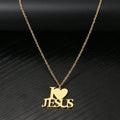 colar com pingente, colar banhado a ouro, corrente de aço inoxidável, colar aço inoxidável, colares em aço inoxidável, colar Eu Amo Jesus de aço inoxidável