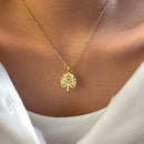 colar com pingente, colar banhado a ouro, corrente de aço inoxidável, colar aço inoxidável, colares em aço inoxidável, colar árvore da vida de aço inoxidável