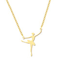 colar com pingente, colar banhado a ouro, corrente de aço inoxidável, colar aço inoxidável, colares em aço inoxidável, colar bailarina de aço inoxidável